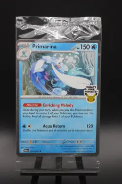 Primarina 020/084 Barnes & Noble Cosmos Holo Pokemon Pitch Black Sealed NM - Image 1