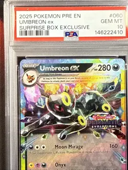 2025 Pokemon Surprise Box Exclusive Umbreon Ex Stamped #060 PSA GEM MINT 10 - Image 3