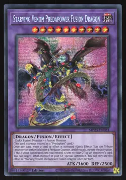 Starving Venom Predapower Fusion Dragon MP23-EN081 Prismatic Secret Rare Yugioh - Image 1