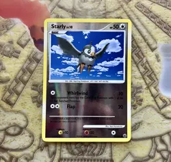 Vintage Y2K Pokemon Card Starly Holo Foil Near Mint Majestic Dawn - Image 1