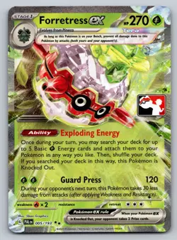 Forretress ex Holo Double Rare Prize Pack Series Cards 005/193 NM - Image 1