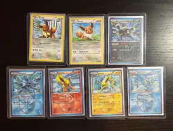 Pokemon Black & White Plasma Freeze Eevee + Evolutions 7-Card Lot - Image 1