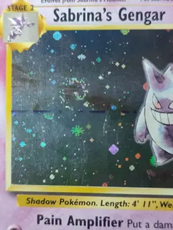 Pokemon Gym Heroes Unlimited Sabrina's Gengar Holo Card 14/132 MP With SWIRL!! - Image 2