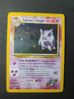 Pokemon Gym Heroes Unlimited Sabrina's Gengar Holo Card 14/132 MP With SWIRL!! - Image 5