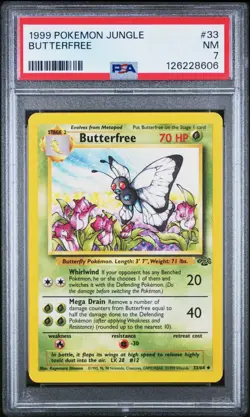 1999 Nintendo Pokemon Jungle #33 Butterfree - PSA: NM 7 Trading Card - Image 1