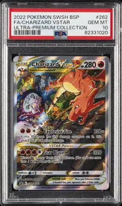 2022 POKEMON SWSH BLACK STAR PROMO #262 FULL ART/CHARIZARD VSTAR PSA 10 - Image 1