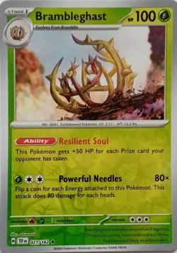021/162 BRAMBLEGHAST REVERSE HOLO TEMPORAL FORCES POKEMON CARD - Image 1