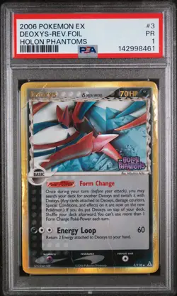 2006 POKEMON EX HOLON PHANTOMS #3 DEOXYS-REVERSE FOIL PSA 1 - Image 1