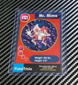 NM/LP+ Mr. Mime Non Perforated #122 Pokemon Burger King PokeTrivia Original 1999 - Image 1
