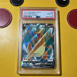 Pokemon 2022 SWSH09 Brilliant Stars Charizard V 153/172 Full Art Holo PSA 10 - Image 1