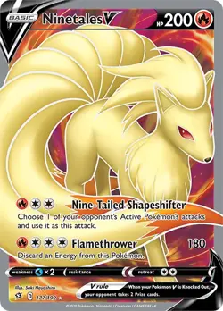 Holofoil - Ninetales V (Full Art) - 177/192 / NM / English Pokemon TCG - Image 1