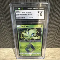 Pokemon TCG SM8 Super-Burst Impact Celebi Prism Star 015/095 Holo CGC 10 JP 2018 - Image 1