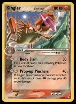 KINGLER Δ 22/100 RARE CRYSTAL GUARDIANS POKEMON MP - Image 1