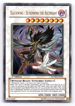 Blackwing - Silverwind the Ascendant - SOVR-EN041 Ultra Rare 1st Edition Yugioh - Image 1