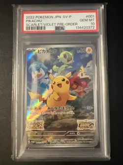 PSA 10 Pikachu 001/SV-P Pokemon SV Promo Japanese Pokemon Card 2022 - Image 1