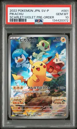 PSA 10 Pikachu 001/SV-P Pokemon SV Promo Japanese Pokemon Card 2022 - Image 3