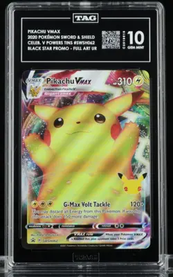 Pikachu VMAX SWSH062 SWSH: Sword & Shield Promo Cards Holo TAG 10 RANKED 1 - Image 1