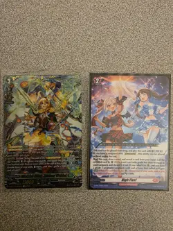 Cardfight!! Vanguard Foil Card Lot 2 Cards RRR + High Five! Promo Near Mint - Image 1