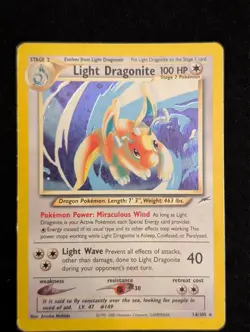Pokemon Light Dragonite 14/105 Neo Destiny Holo Rare TCG - Image 1