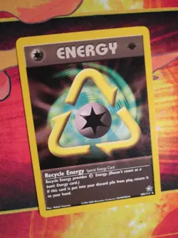 LP (1st edition) Pokemon RECYCLE ENERGY Card NEO GENESIS Set 105/111 Non-Holo ed - Image 1