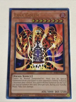 Yugioh - Lava Golem x 3 - 1st Edition Ultra Rare NM - Free Holo Card - B - Image 3