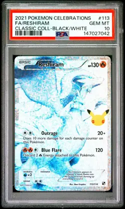 PSA 10 Pokemon Celebrations Classic Collection Reshiram 113/114 GEM MINT! 113/11 - Image 1