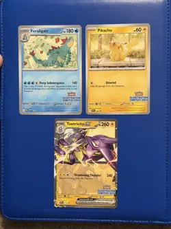 Pokemon TCG 2024 Illustration Contest Promo Set Pikachu Feraligatr Toxtricity - Image 1