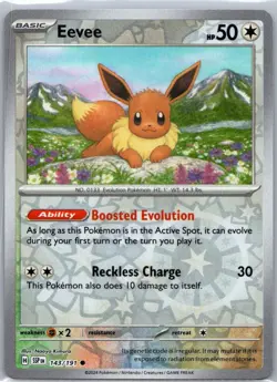 Pokemon TCG Eevee 143/191 Surging Sparks Rev Holo NM - Image 1