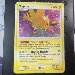 Zapdos 14/100 Holo Rare Pokemon Majestic Dawn Heavily Played HP - Image 1