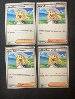 4x Lillie's Determination 119/132 Pokemon Tcg Mega Evolution Pokemon Playset - Image 1