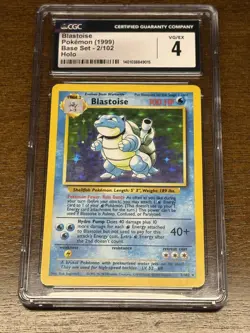 Blastoise 2/102 Holo CGC 4 Base Set Unlimited Pokemon 1999 - Image 1
