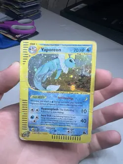 HUGE SWIRL 2003 Skyridge Vaporeon Holo Foil Rare H31/H32 E-Reader Pokemon - Image 3