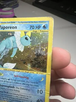 HUGE SWIRL 2003 Skyridge Vaporeon Holo Foil Rare H31/H32 E-Reader Pokemon - Image 4