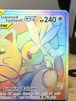 Pokemon Mega Lopunny & Jigglypuff GX 261/236 Rainbow Rare TAG TEAM Full Art Holo - Image 4