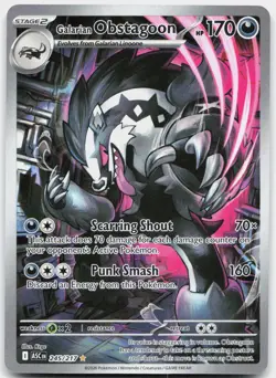 Galarian Obstagoon 245/217 Illustration Rare Ascended Heroes Pokemon Holo NM - Image 1