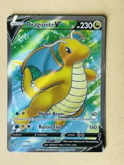 Pokemon TCG Dragonite v Holo Ultra Rare Card Pokemon Go 076/078 NM/M - Image 1