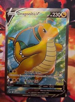 Pokemon TCG Dragonite v Holo Ultra Rare Card Pokemon Go 076/078 NM/M - Image 1