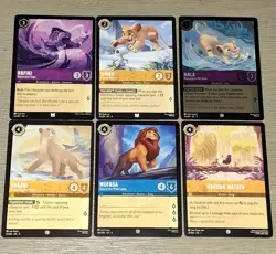Lion King Disney Lorcana Mixed 6 Card Lot NM (1 Foil) Mufasa Simba Nala + - Image 1