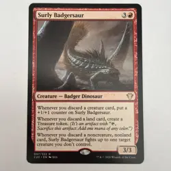 Surly Badgersaur MTG Commander 2020 Rare NM x1 - Magic Card - Image 1
