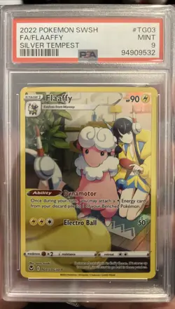 Pokemon TCG Flaaffy Silver Tempest TG03 English Full Art Graded PSA 9 - Image 1