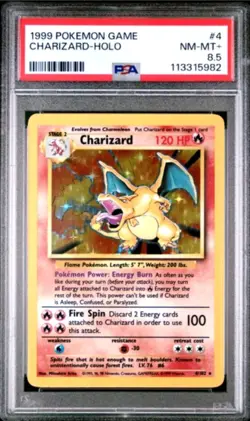 1999 Pokemon Game Charizard Holo #4 PSA 8.5 NM-MT+ Rare Low Pop! 🔥 - Image 1