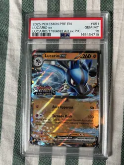 Pokemon PSA 10 Lucario ex 051 Prismatic Evolutions Stamped 2025 - Image 1