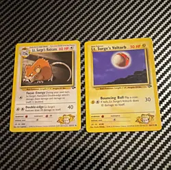 Pokemon TCG Gym Heroes Lt. Surge's Raticate 53/132 + Voltorb 86/132 2-Card Lot - Image 1