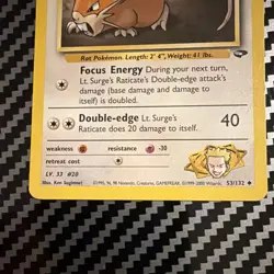 Pokemon TCG Gym Heroes Lt. Surge's Raticate 53/132 + Voltorb 86/132 2-Card Lot - Image 3