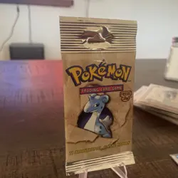 Pokemon TCG Fossil Booster Pack Unlimited 1999 WOTC Lapras Art Sealed Long Crimp - Image 2