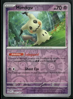 Mimikyu 037/091 Rare Paldean Fates Pokemon Reverse Holo Near Mint - Image 1