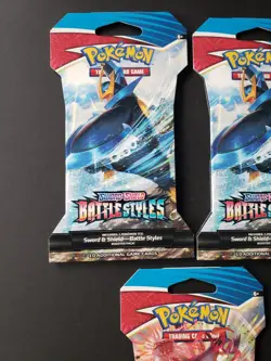 Pokemon TCG Battle Styles Sleeved Booster Pack Lot of 3 Packs Factory Sealed - Image 2