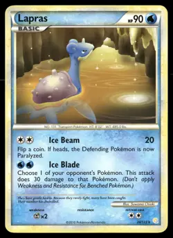 Lapras 24/123 Rare HeartGold & SoulSilver Pokemon MP - Image 1