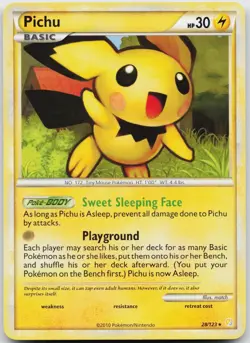 Pichu 28/123 Rare HeartGold & SoulSilver Pokemon Lightly Played - Image 1