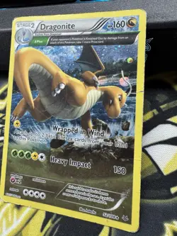 Pokemon TCG Dragonite 52/108 Roaring Skies Cosmos Holo *Damaged* - Image 3